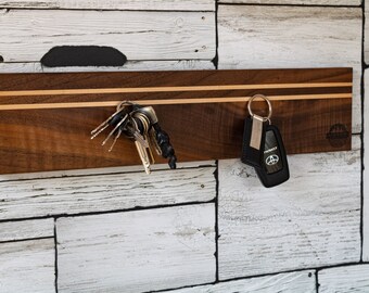 Tablero de llaves magnético de madera, estante de llave, percha de llave, portallaves