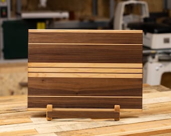 Tabla de cortar de madera | Hecho a mano | Tabla de cortar larga de madera para cocina | Nogal | nuez | Arce | Madera maciza