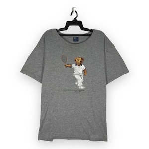 vintage 90s Polo Bear tennis ralph lauren animal  tshirt shirt tees roundneck size XL