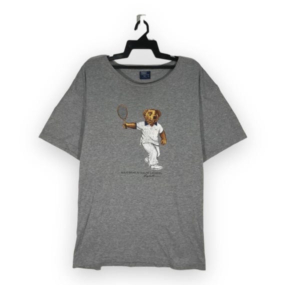 Vintage 90s Polo Bear Tennis Ralph Lauren Animal Tshirt