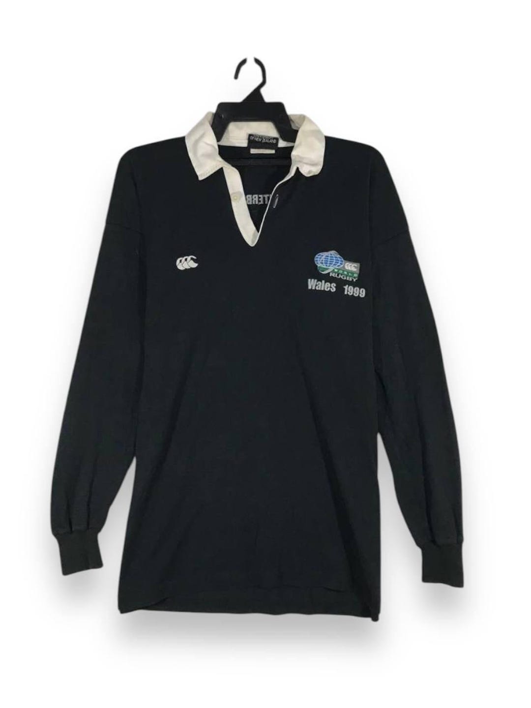 Vintage 90s 1999 Canterbury Wales World Rugby Shirt Tshirt Collar Size ...