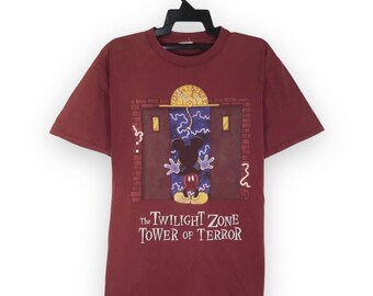 vintage 90s Mickey Mouse The Twilight zone tower of terror cartoon movie disney tshirt shirt tees roundneck size L