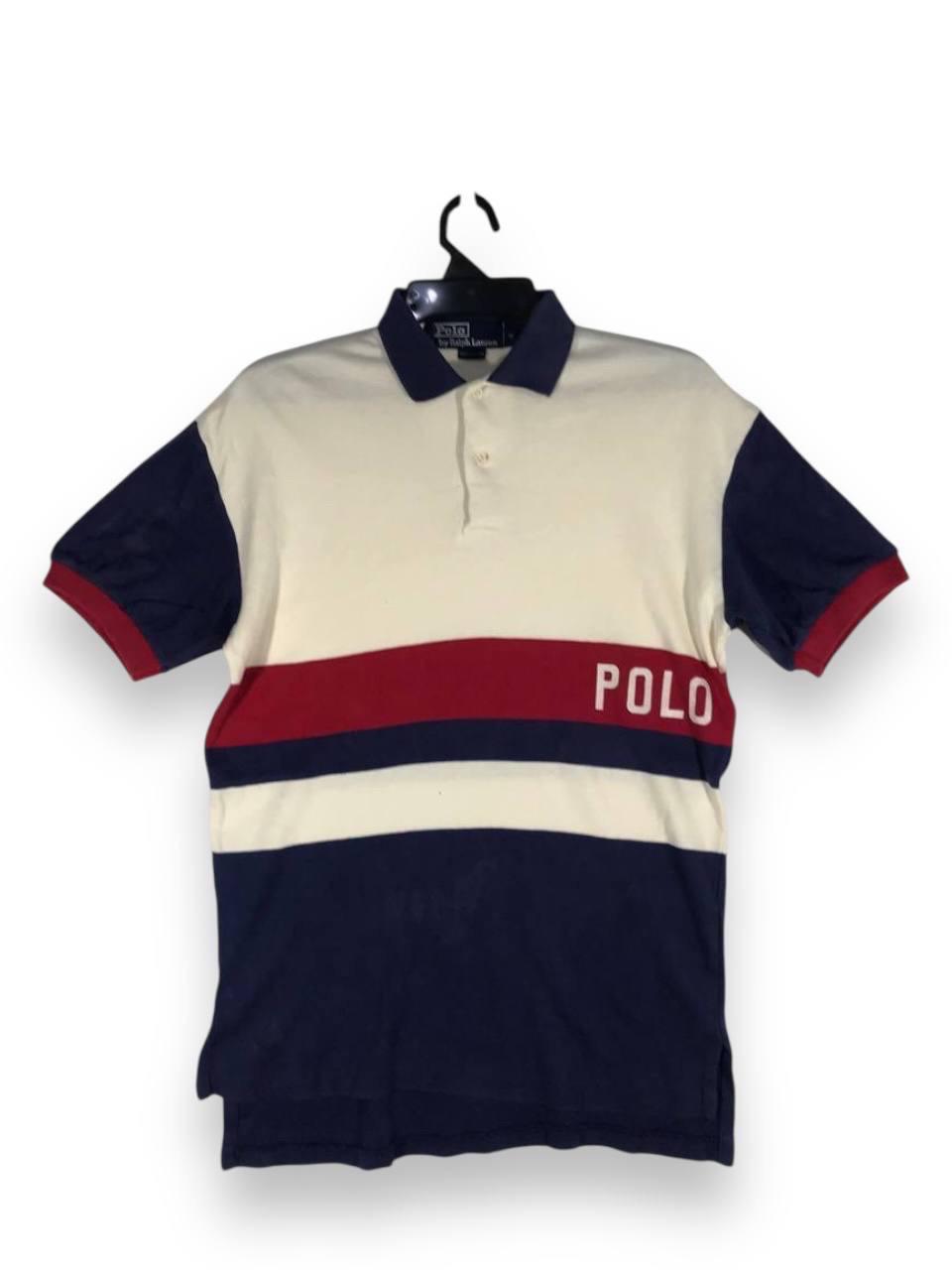 90s Polo Ralph Lauren USA製 Boarder Polo VTG 90s USA Made Polo Ralph Lauren Red White Blue Striped