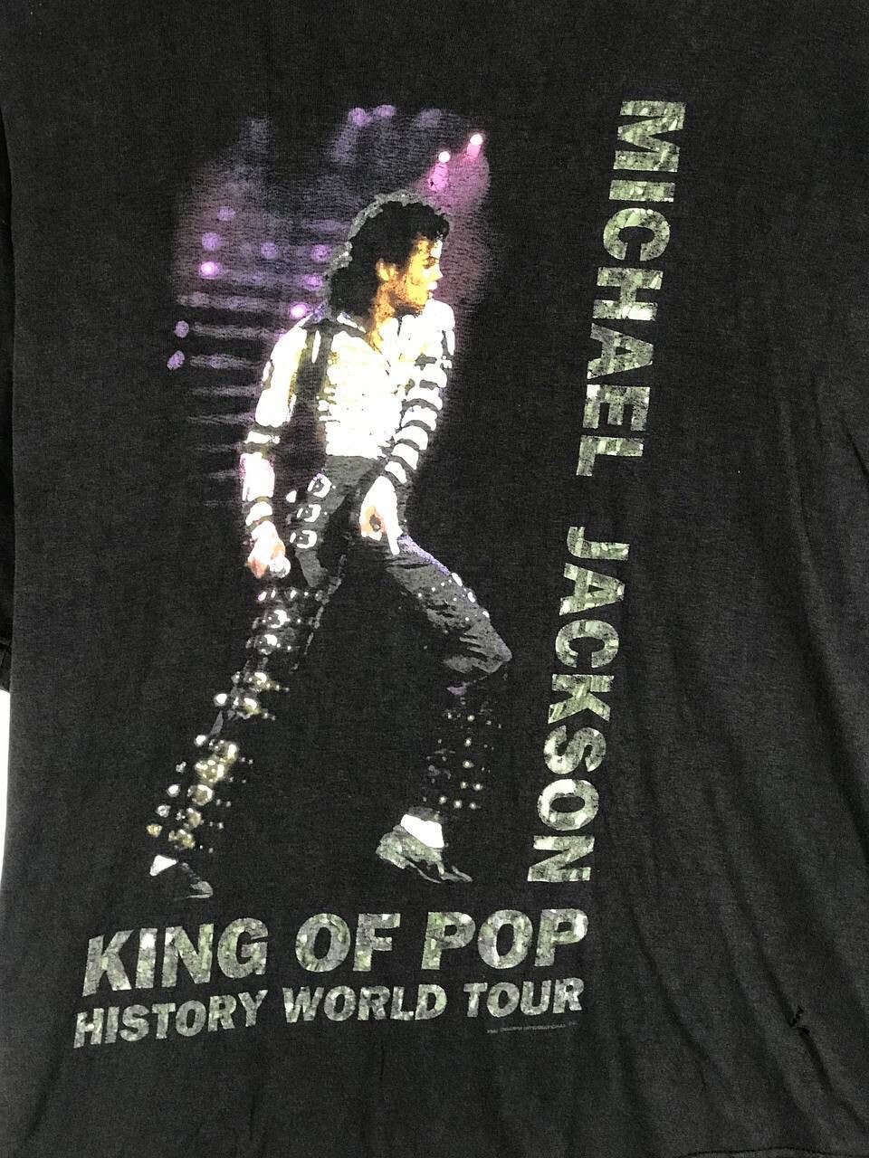 マイケルジャクソンTシャツ90s　KING OFPOP HISTORY Ｌサイズ Vintage Michael Jackson 90s History Tour King of Pop Tshirt