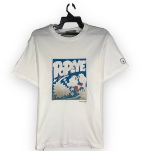 vintage jaren '90 Andy Warhol popeye kunst cartoon tshirt tee t-shirt ronde hals crewneck tees maat M