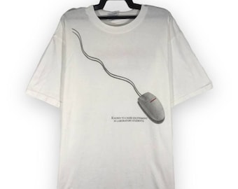 vintage 90s Compaq mouse pc computer technology tshirt tee t-shirt roundneck crewneck tees size XL