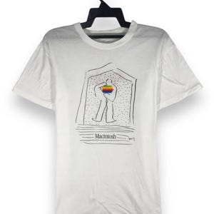 vintage anni '90 apple macintosh tecnologia computer tshirt scollo a giro taglia L