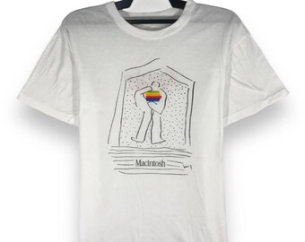 1990s XL Retro Apple T-shirt – Vintage Tech Macintosh White Single