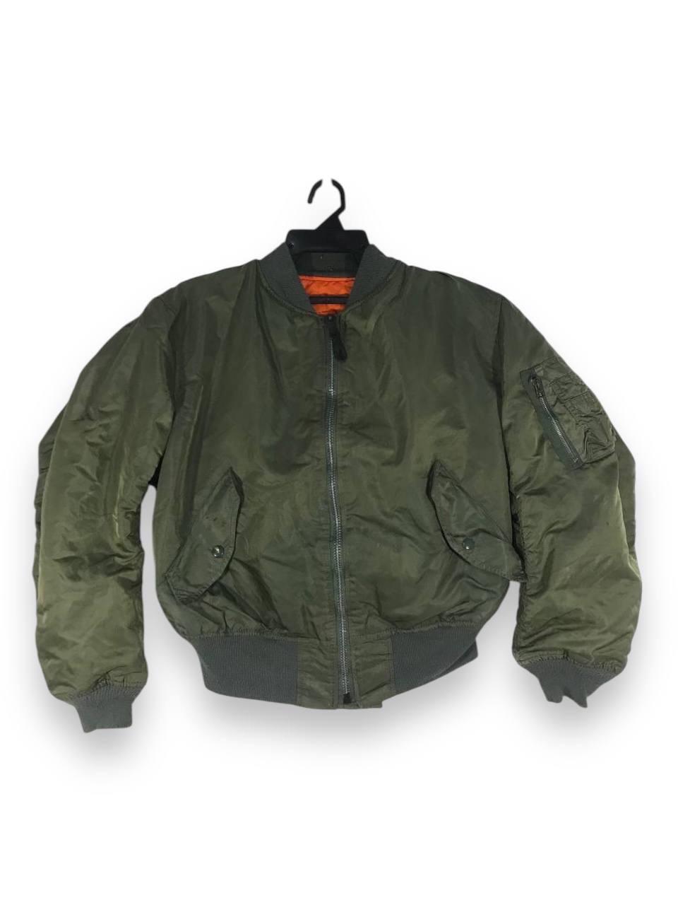 Vintage 90s Alpha Flight Jacket Army Military Air Force Ww1