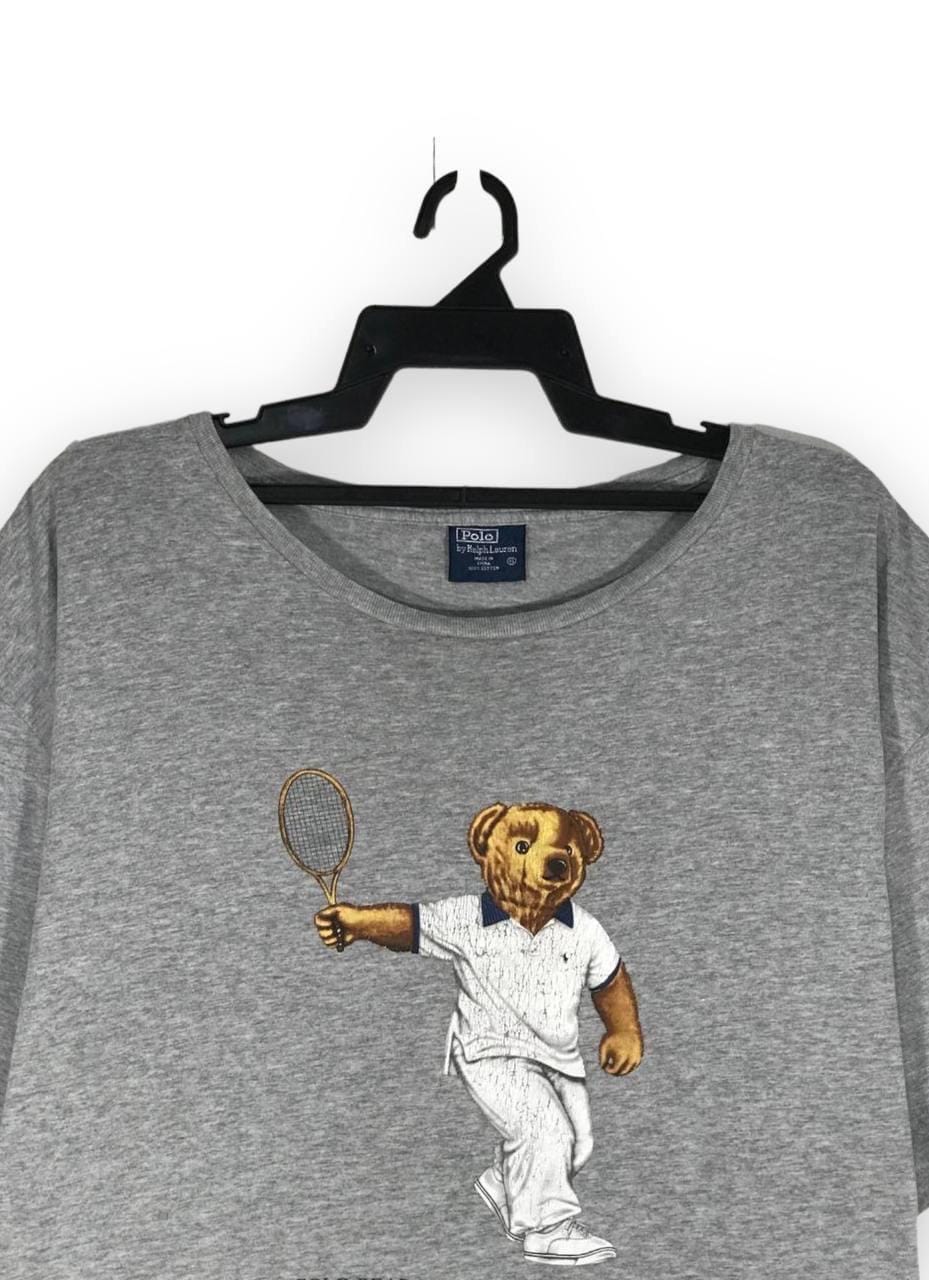 Vintage 90s Polo Bear Tennis Ralph Lauren Animal Tshirt