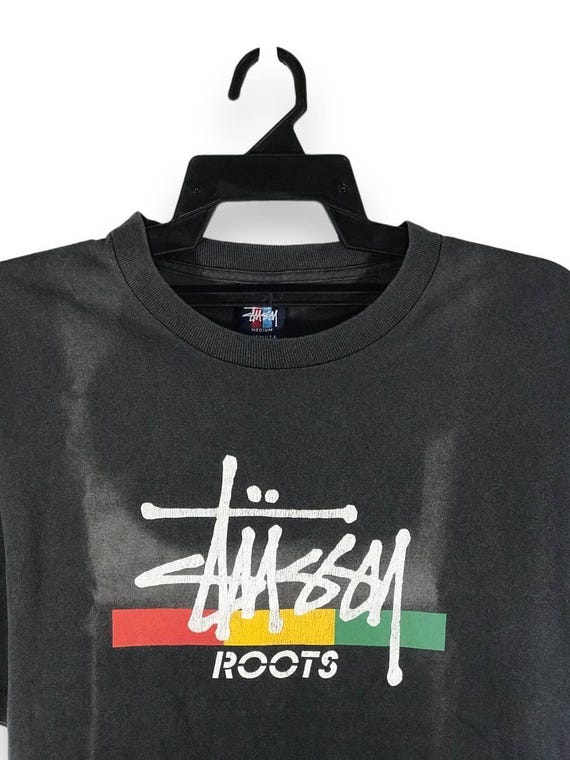【OLD STUSSY】Stussy Global Roots ’80-13’ Tee Vintage 90s Stussy Roots Rasta Reggae Tshirt Shirt Roundneck