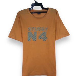 vintage 90s Stussy n4 monogram skateboard skategang skate brand tshirt tees crewneck size L