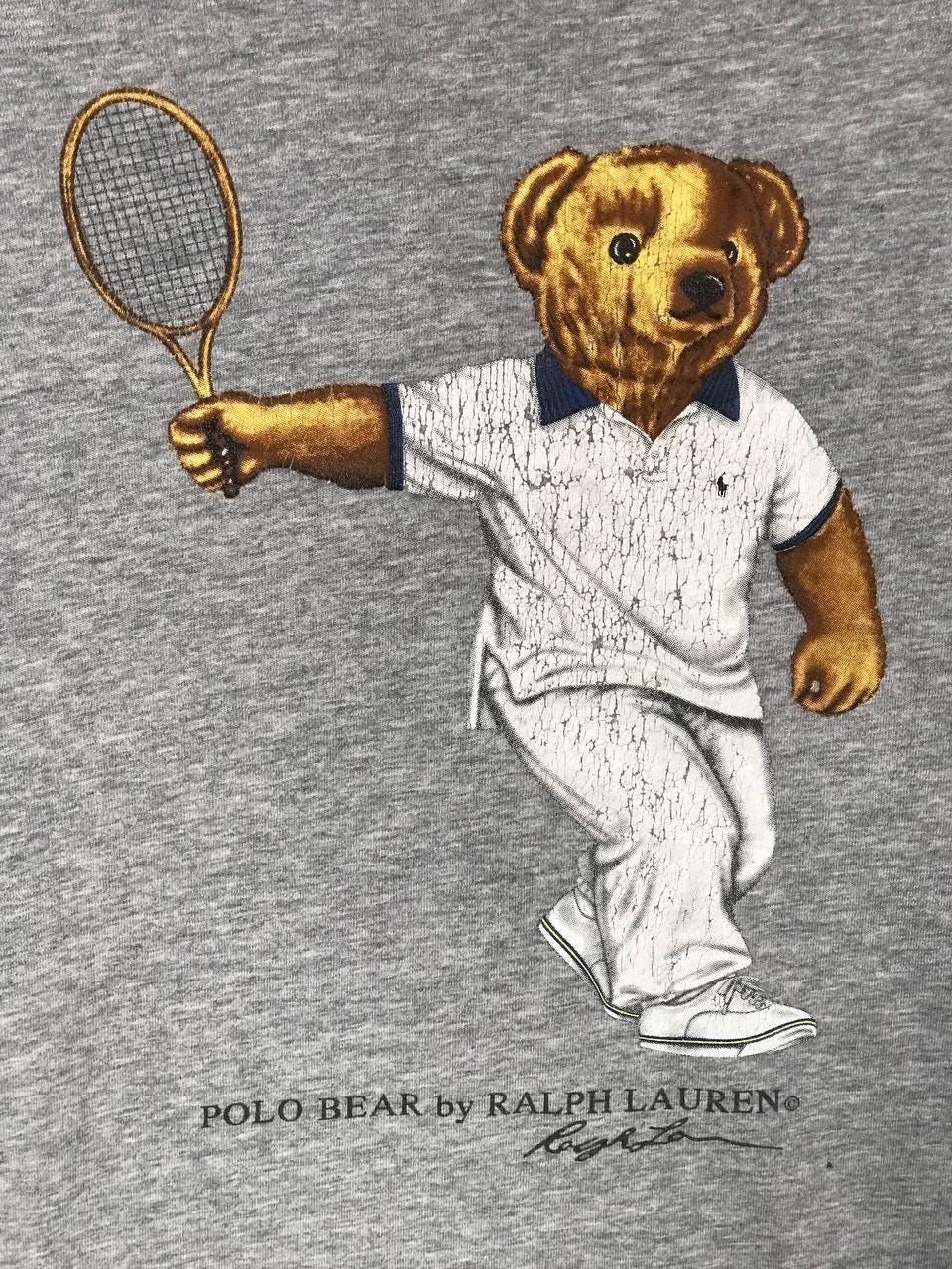Vintage 90s Polo Bear Tennis Ralph Lauren Animal Tshirt