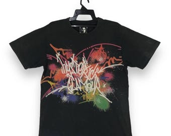 Vintage Hysteric Glamour Graffiti Design japanische Marke Harajuku-T-Shirt-Shirt Rundhalsausschnitt Größe M