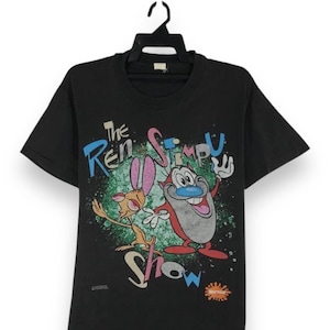 vintage 90s 1991 ren and stimpy cartoon show tshirt tees crewneck size L