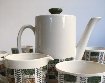 Funky, vintage Mid century Coffee set, with cups and saucers