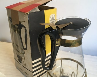 Vintage Mid century Coffee Pot, with stand and warmer, plus original box