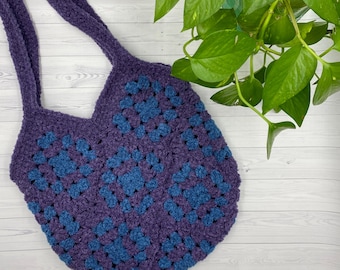Handmade Crochet Granny Square Bag: Summer Beach Tote