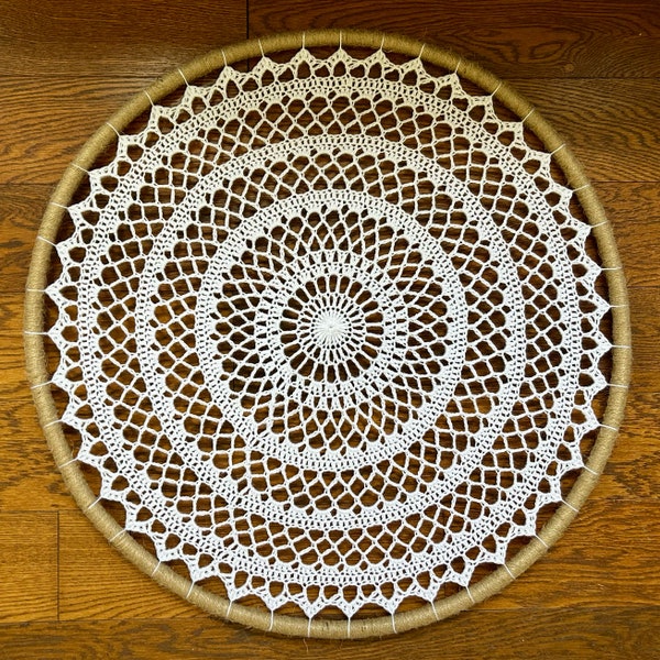 Large Mandala - Dreamcatcher - Crochet Wall Decor - Handmade Crochet Wall Art - Giant Mandala - 30 Inch Mandala