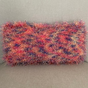 Fuzzy Throw Pillow - Shag Pillow - Knit Throw Pillow