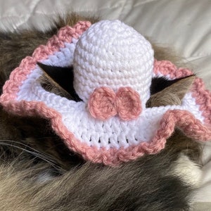 Crochet Cat Hat - Sun Hat for Cats - Cat Bucket Hat - Cat Clothes