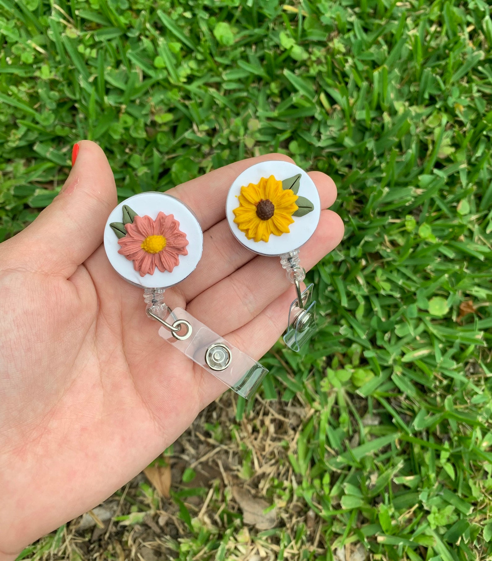 Polymer clay badge reel custom badge reel healthcare Etsy
