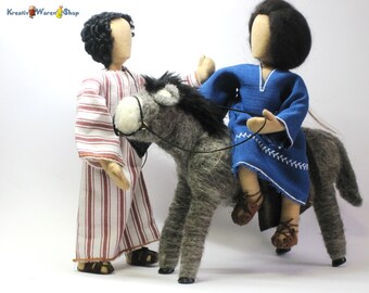 Biblical Narrative Figures: Hostel Search - Maria Joseph and Moving Donkey