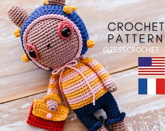 TUTORIEL CROCHET poupée lapin modèle patron pdf français Anglais téléchargement instantané explications amigurumi facile animal t