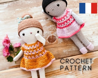 TUTORIEL CROCHET poupée patron PDF amigurumi en Français de Zess - modèle doudou facile Kima