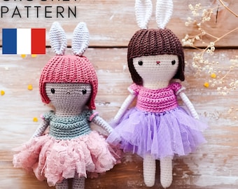 TUTORIEL CROCHET patron PDF tenue lapin Pâques poupée en francais de Zess - modèle amigurumi animal