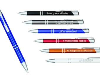 10/25/50 pieces metal ballpoint pen with engraving / desired text / company logo / name / advertising medium