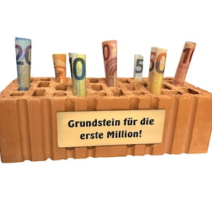 Grundstein für die erste Million - Ziegelstein - Geldgeschenk - Geburtstag - Abschluss - Abitur - Bachelor - Ausbildung - Hochzeit