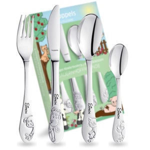 Children's cutlery Farm Friends with name engraving - personalized cutlery - individual baptism gift boy / girl - 4-piece set