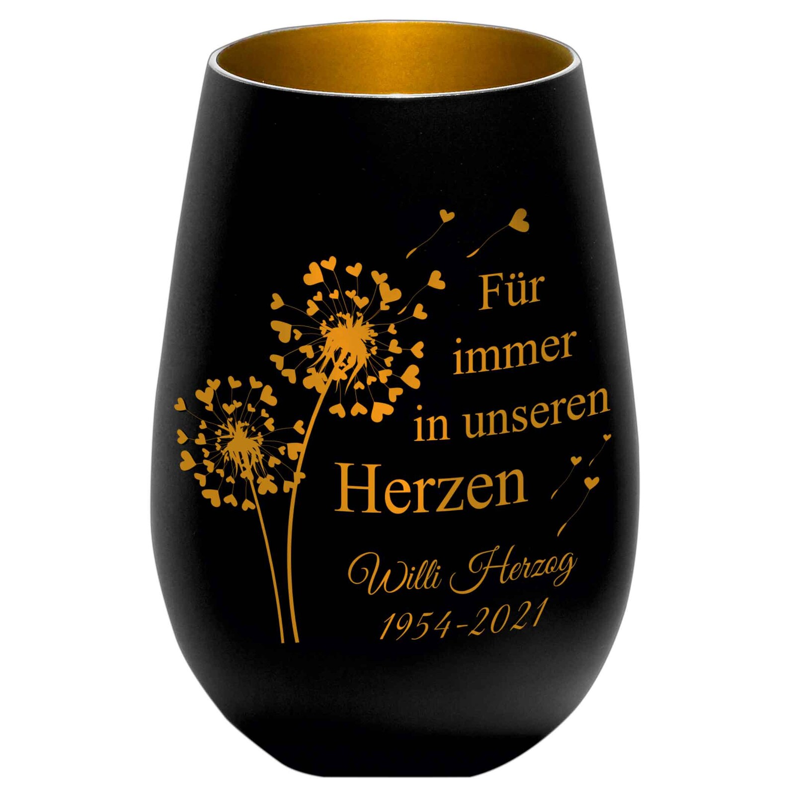 Trauerlicht Für immer in unseren Herzen Gravur Namen und Etsy