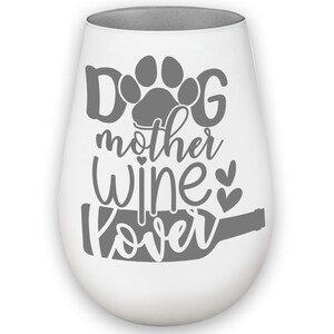 Windlicht Dog mother wine lover weiß schwarz Geschenk Bild 6