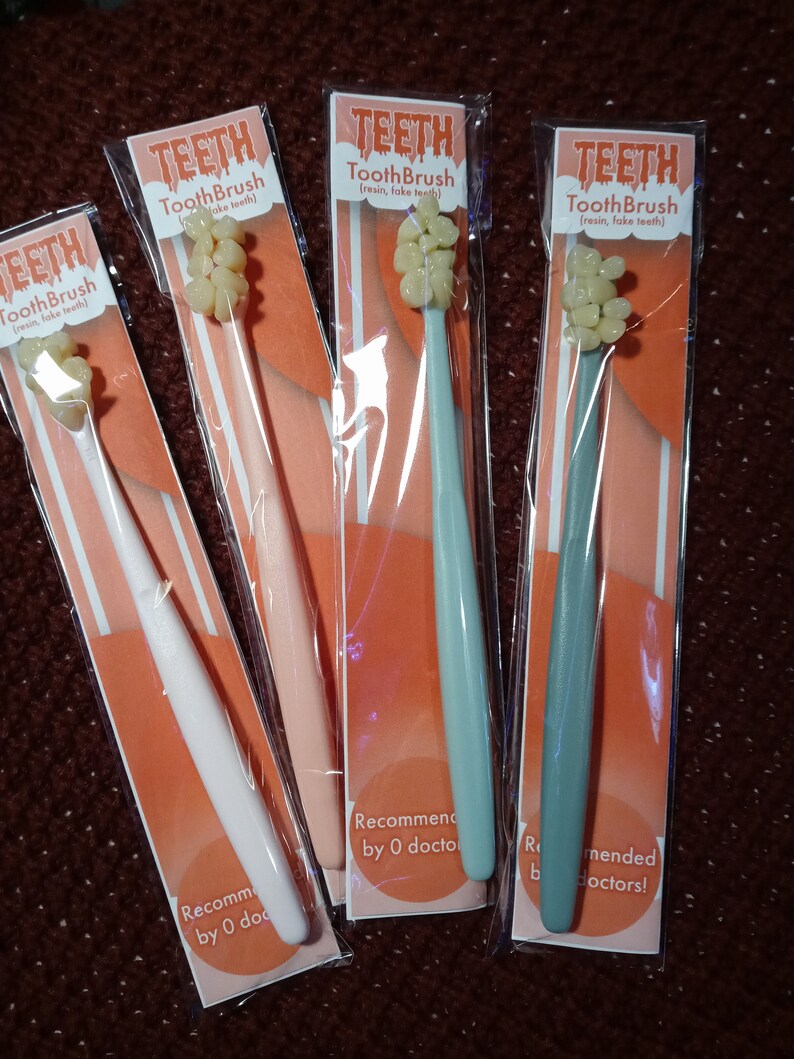 Teeth Tooth Brush Novelty Gag Gift Pun Creepy Weird Horror Etsy