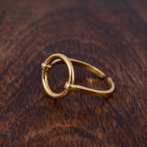 Minimalist open circle ring, Geometric ring, Gift for her, karma ring, Oval ring, Dainty gold ring, Delicate round ring, Big circle ring