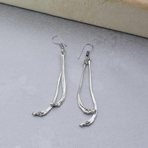 Twisted Sterling Silver Dangle Earrings: Handmade Minimalist Jewelry