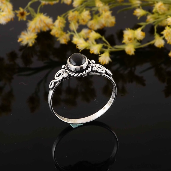 Black Onyx Engagement Ring pear shaped Women | Antique Yellow gold Bri –  henryrocky.