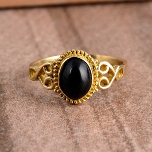 Natural Obsidian Ring, Minimalist ring, Meditation Ring, Classy stone ring, Midi ring, Spiritual ring, Black stone Ring, Personalized gift