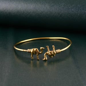 Brass Camel Arm Cuff: Tribal Animal Armlet, Minimalist Jewelry