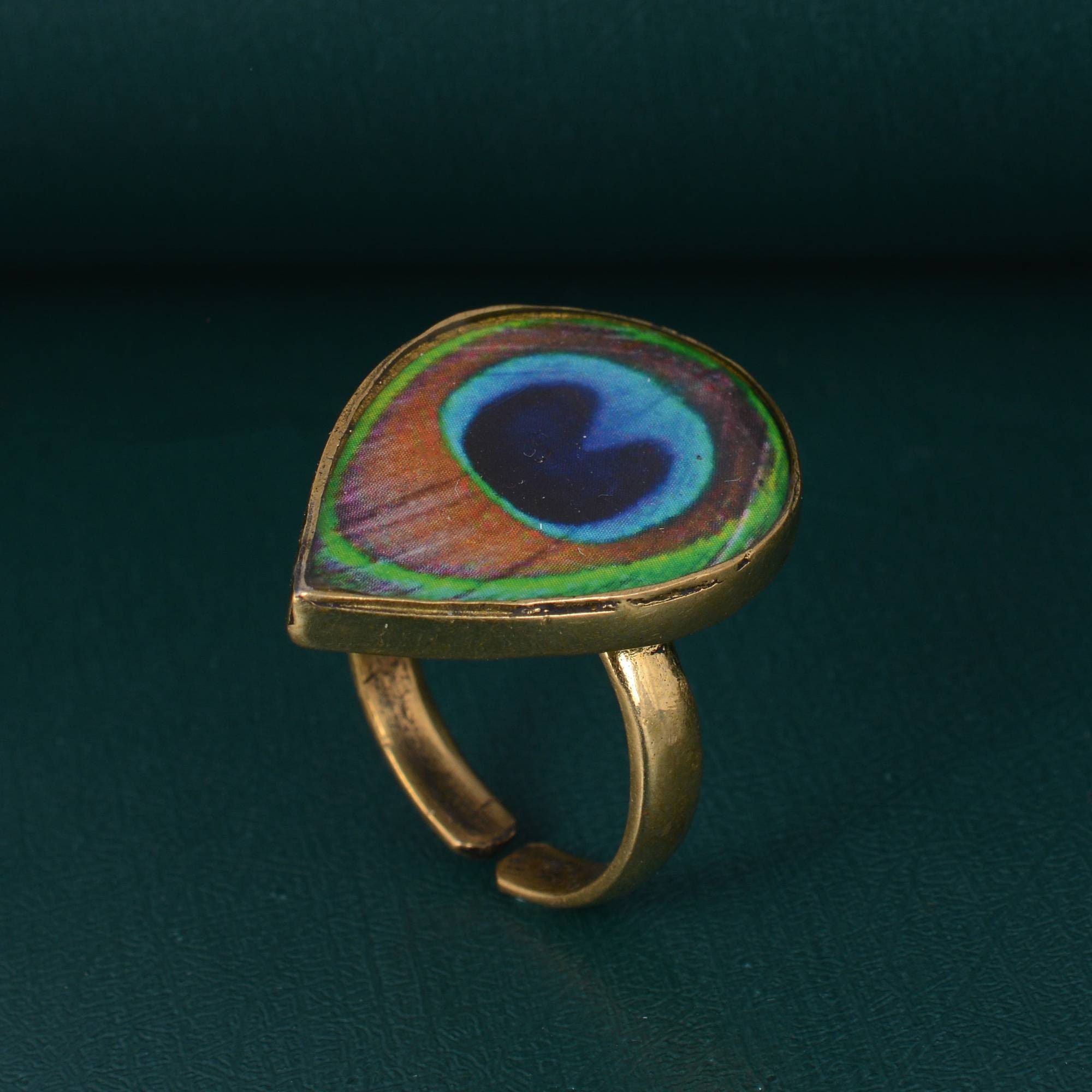 Peacock feather ring sale