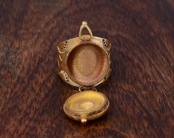 Minimalist Brass Poison Ring, Hidden Box, Handmade