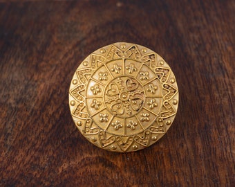 Handmade Brass Mandala Ring: Vintage Boho Flower of Life