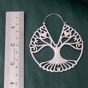 Gold tree earrings, silver tree earrings, Tree hoop earrings, Tree of life earrings, Women earrings, Anniversary gift, Birthday gift, gifts