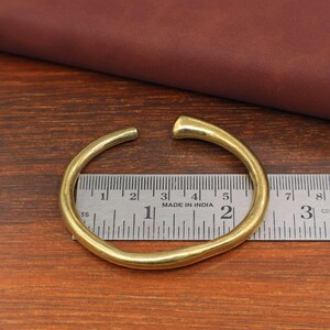 Handmade Brass Chunky Bracelet, Gold Cuff Bangle Bracelet image 6
