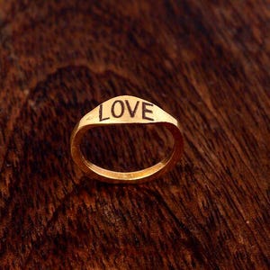 Valentine gift, Gift for Lover, Engraved Love ring, Gift for girlfriend, Lover ring, Love Ring, Unique gift for her, Gold Love ring, Midi