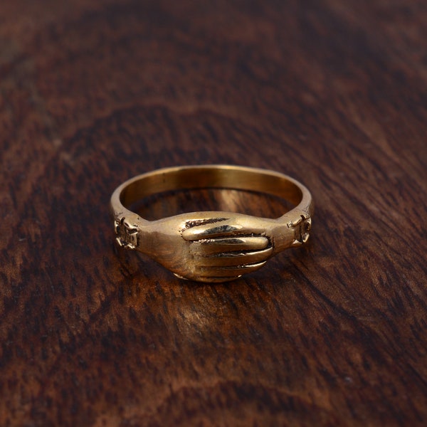 Hand Shake Ring, Versprechen Ring, Freundschaft Ring, Hand Ring, Geschenk für Freund, Gold Hand Ring, wahre Freundschaft Ring, personalisiertes Geschenk