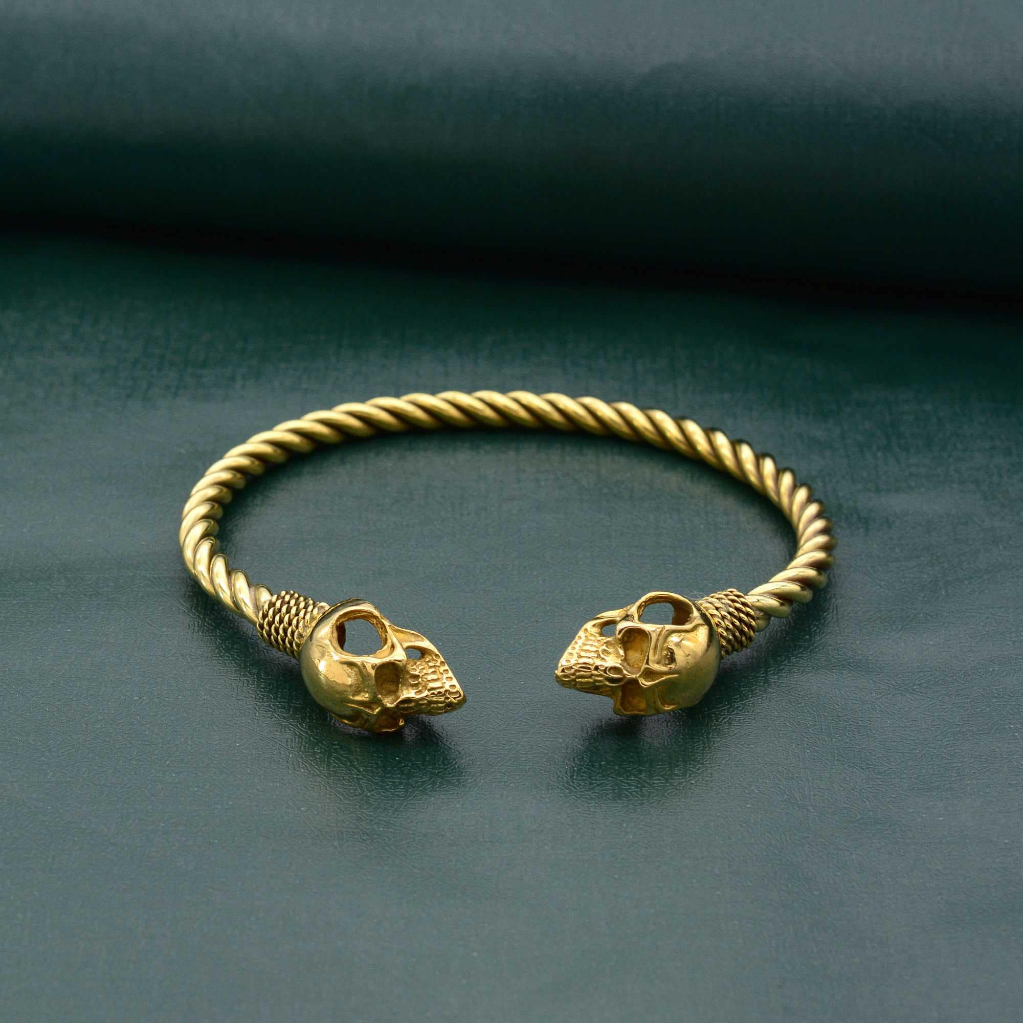 【TRANSCORE】 Twin Flame Skull Bangle 最値下 Gold Swirl Skull Bracelet: Adjustable Gothic Jewelry - Etsy Canada
