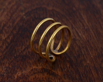 Anillo minimalista de latón con múltiples alambres: Anillo de estilo vintage